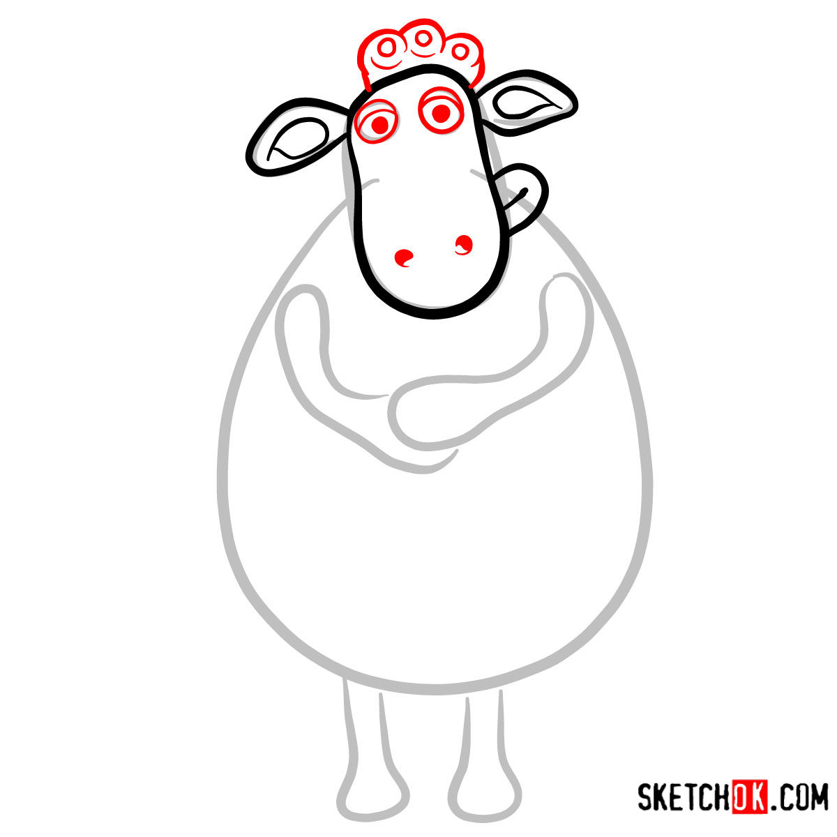 How to draw Timmy's Mother | Shaun the Sheep - step 03