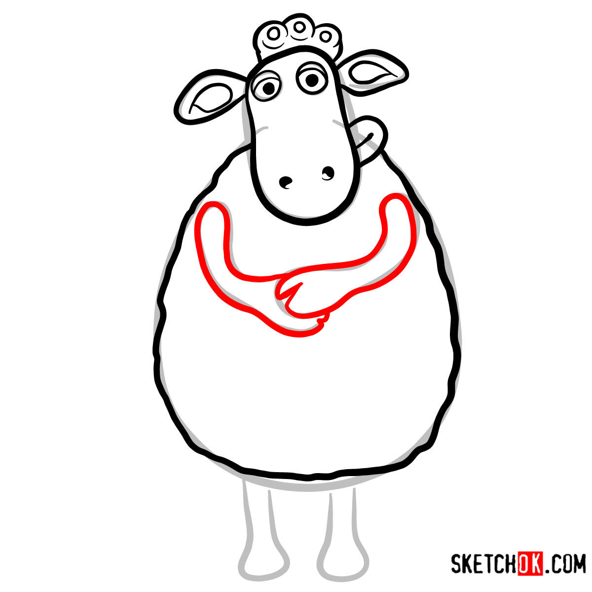 How to draw Timmy's Mother | Shaun the Sheep - step 05