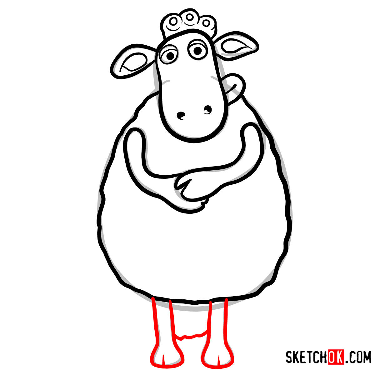 How to draw Timmy's Mother | Shaun the Sheep - step 06