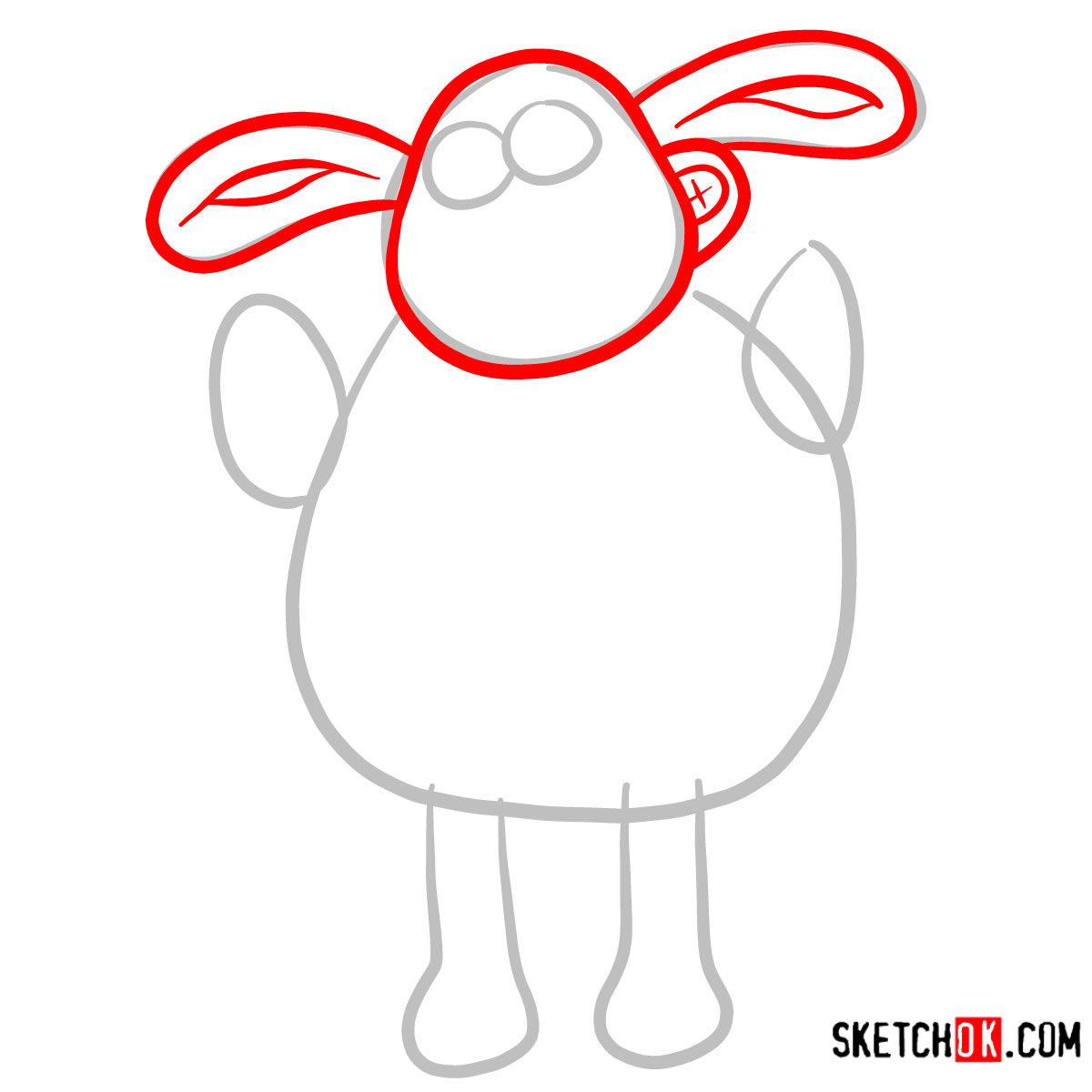 How to draw Timmy | Shaun the Sheep - step 02
