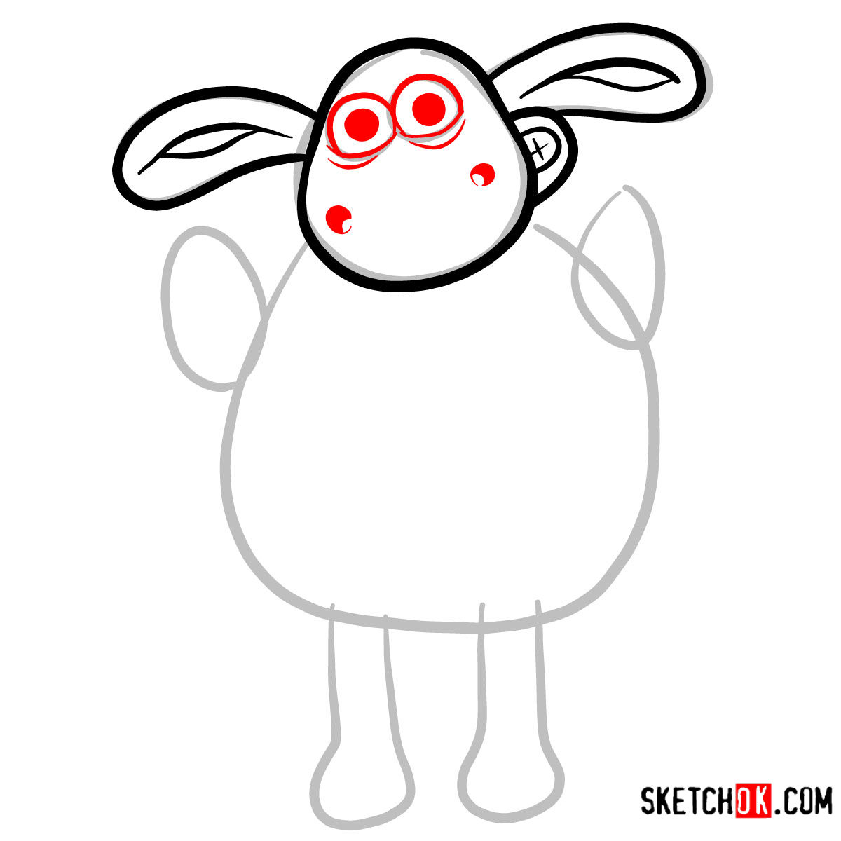 How to draw Timmy | Shaun the Sheep - step 03