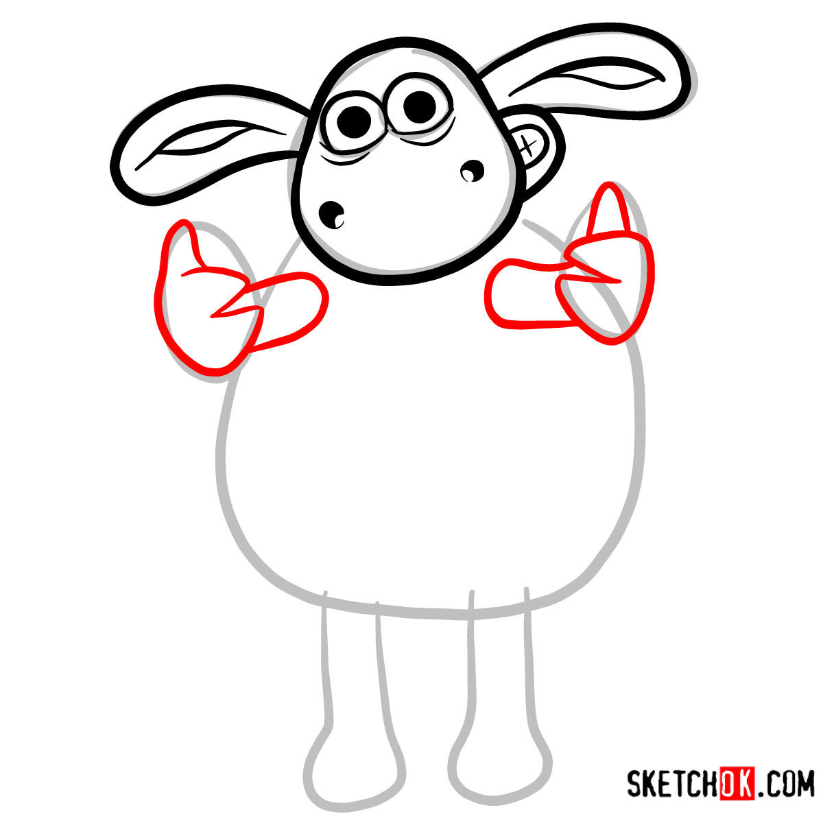 How to draw Timmy | Shaun the Sheep - step 04
