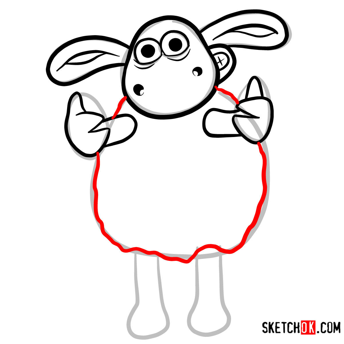 how to draw a sheep step by step