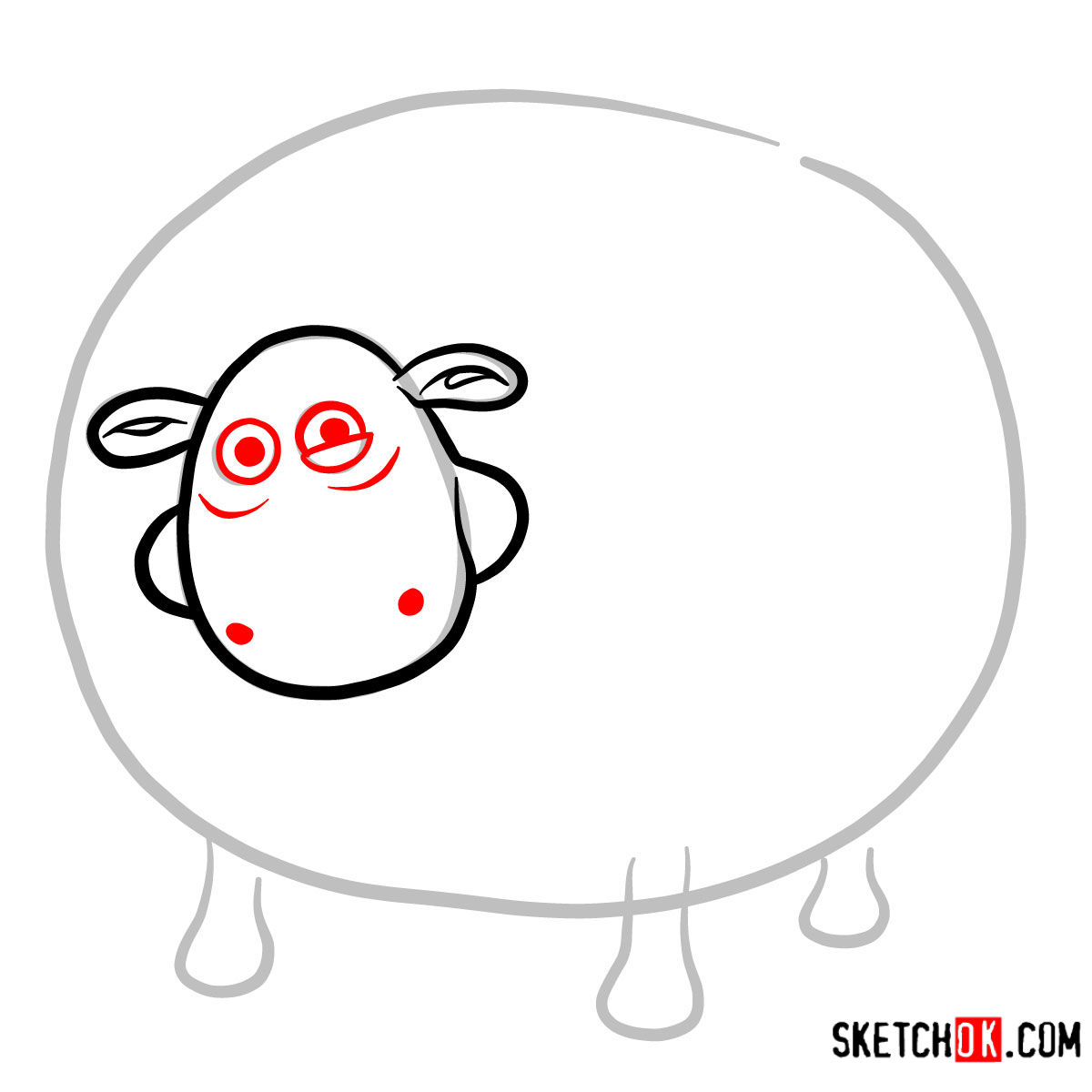 How to draw Shirley | Shaun the Sheep - step 03