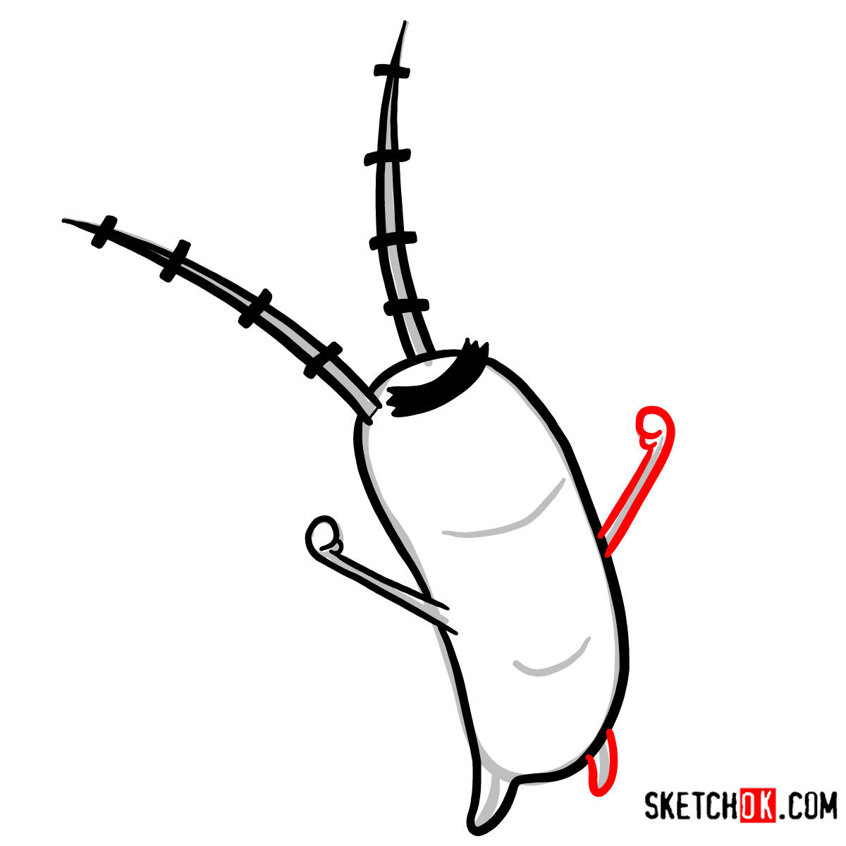 How to draw Sheldon J. Plankton | SpongeBob - step 05