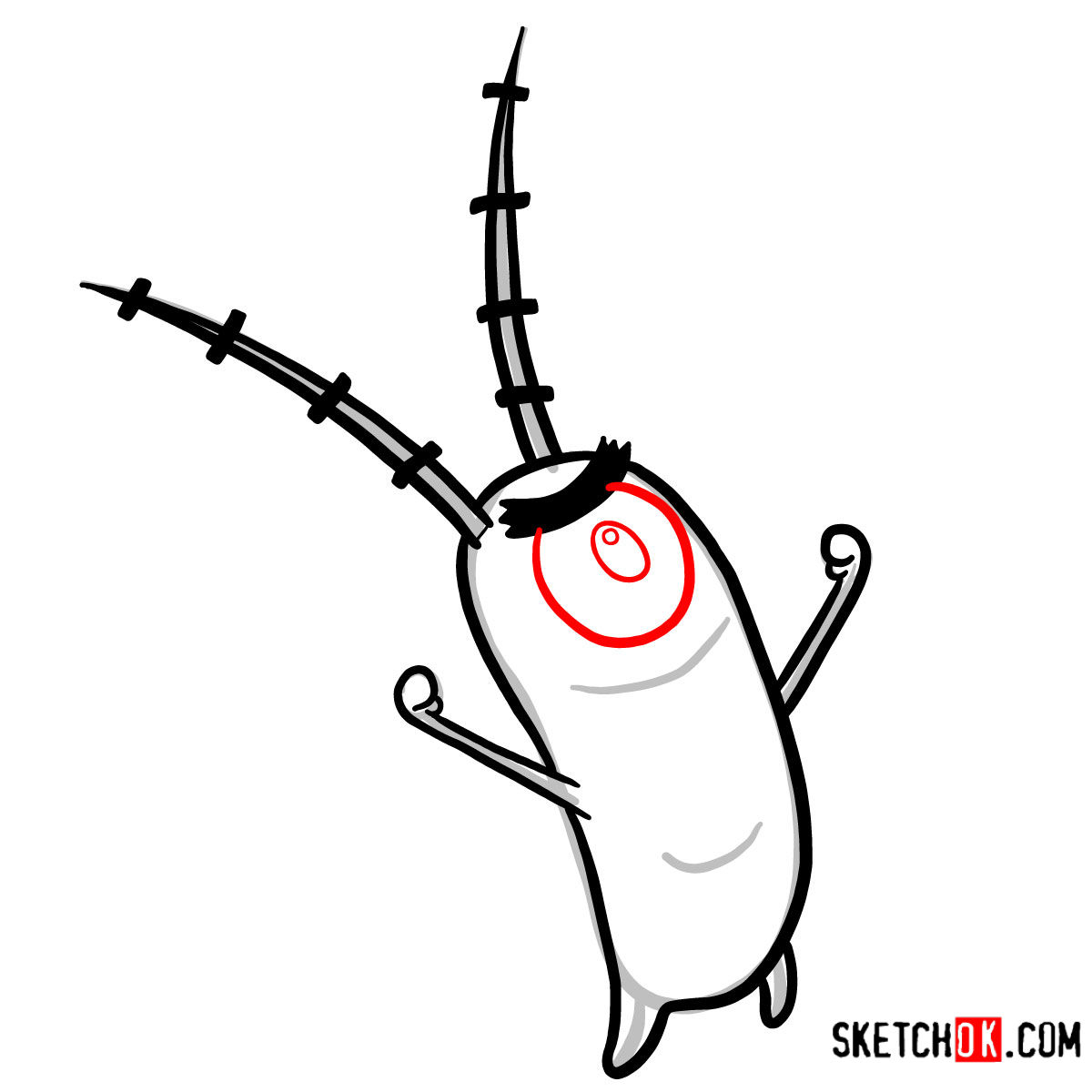 How to draw Sheldon J. Plankton | SpongeBob -  step 06