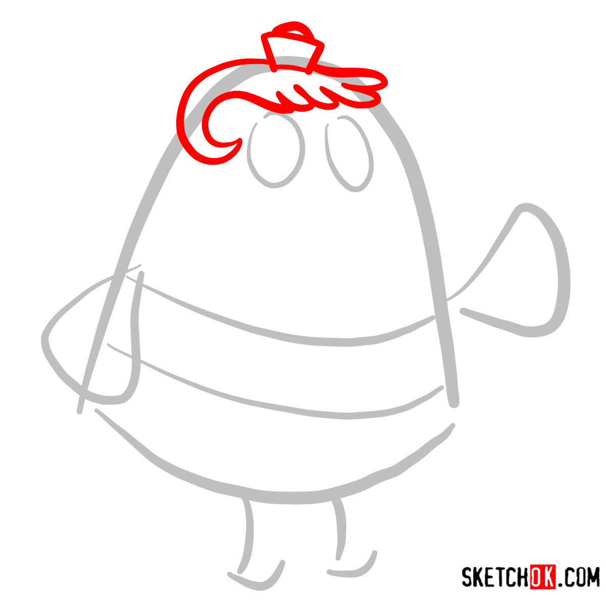 How to draw Mrs. Puff | SpongeBob - step 02