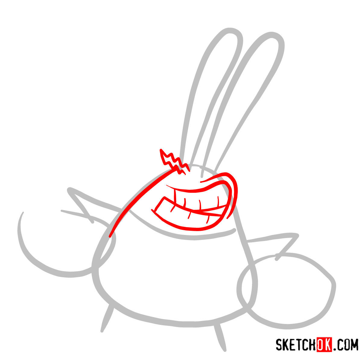 How to draw Mr. Krabs | SpongeBob - step 02