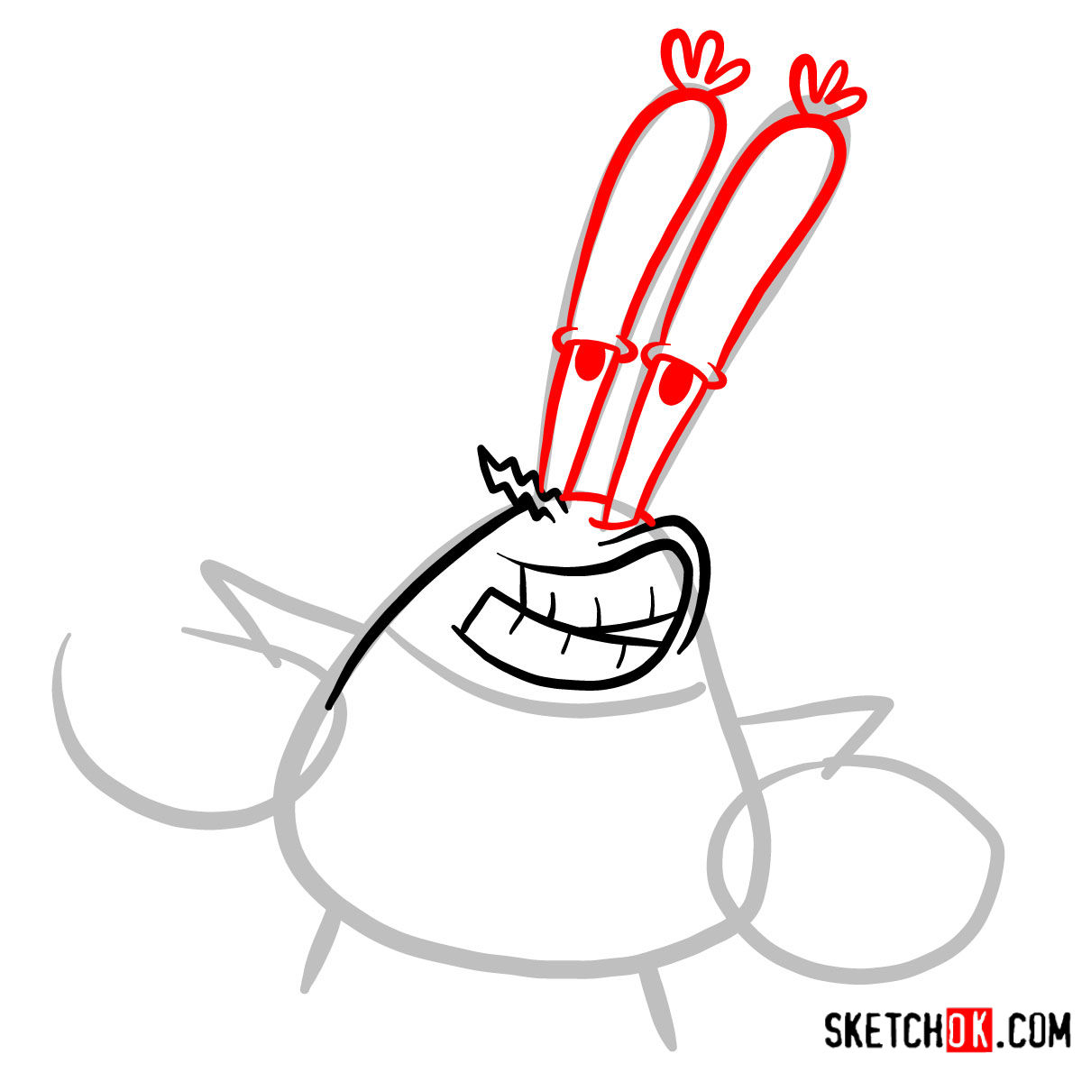How to draw Mr. Krabs | SpongeBob - step 03