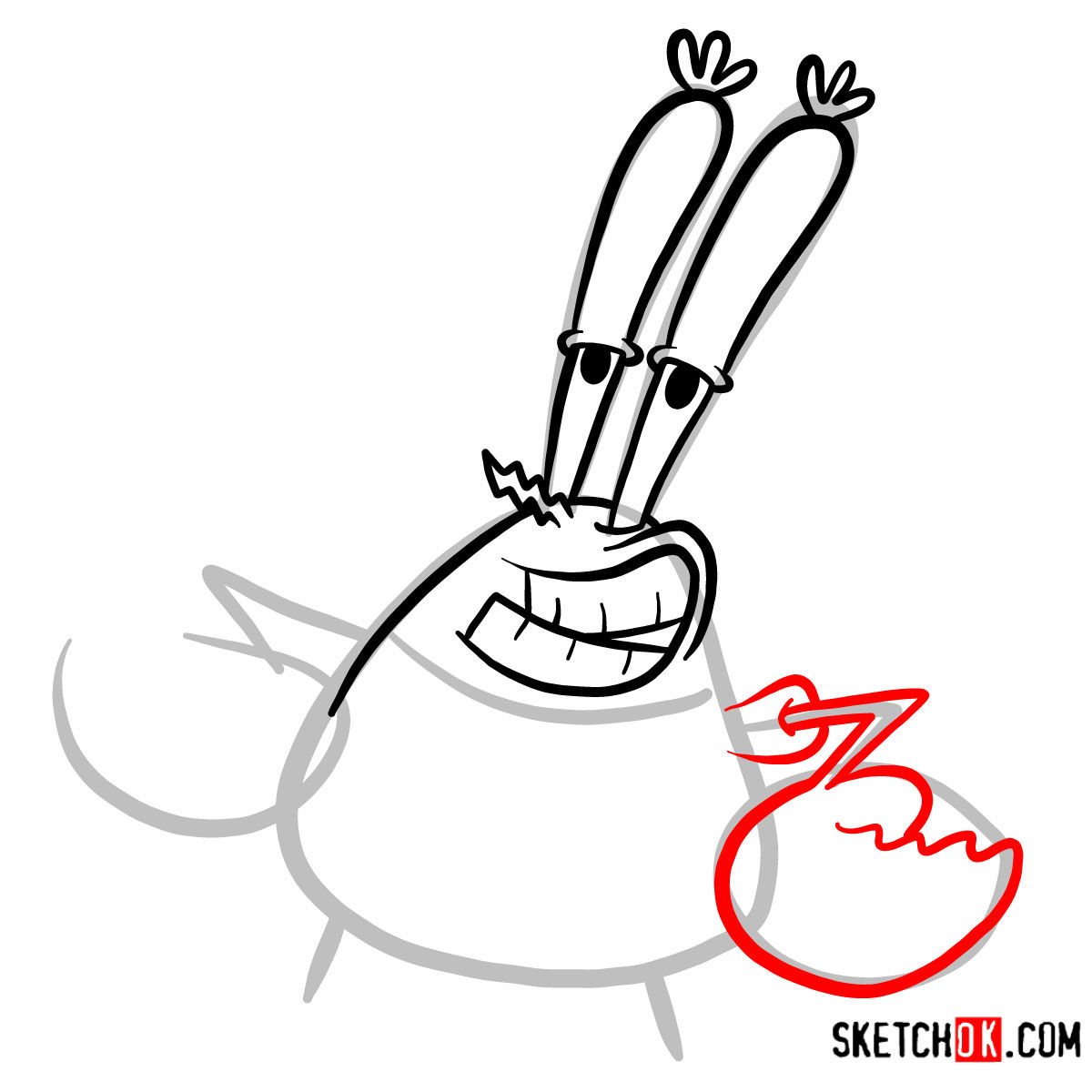 How to draw Mr. Krabs | SpongeBob - step 04