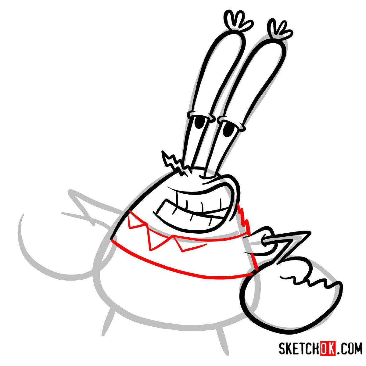 How to draw Mr. Krabs | SpongeBob - step 05