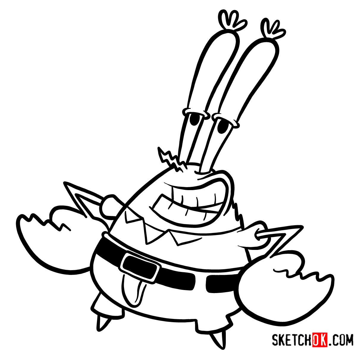 How to draw SpongeBob characters SketchOk