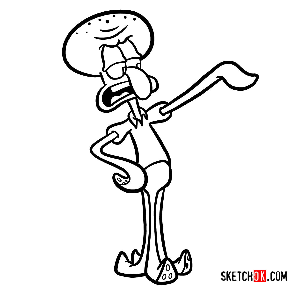 How to draw Squidward | SpongeBob