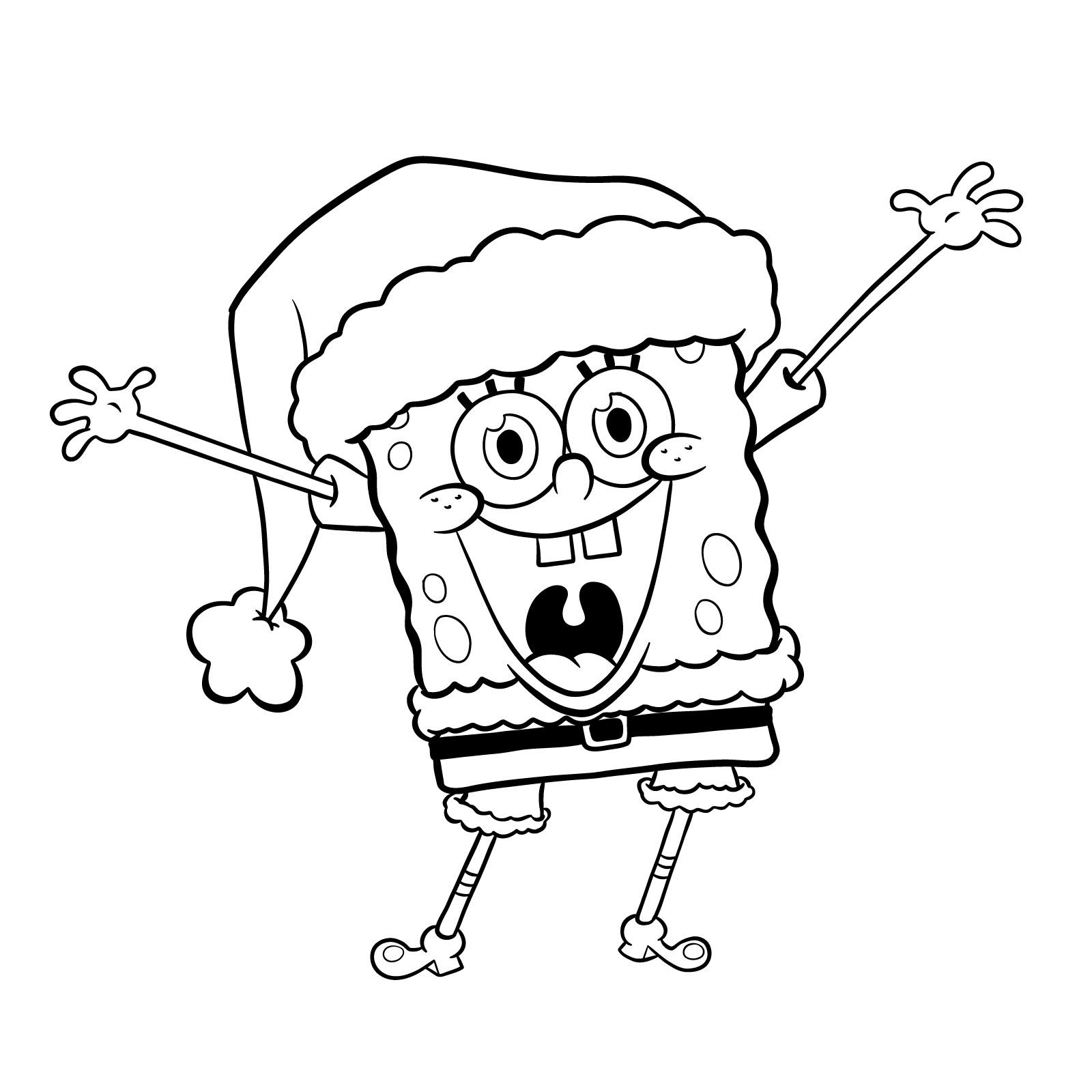 How to draw Santa SpongeBob SquarePants - step 27