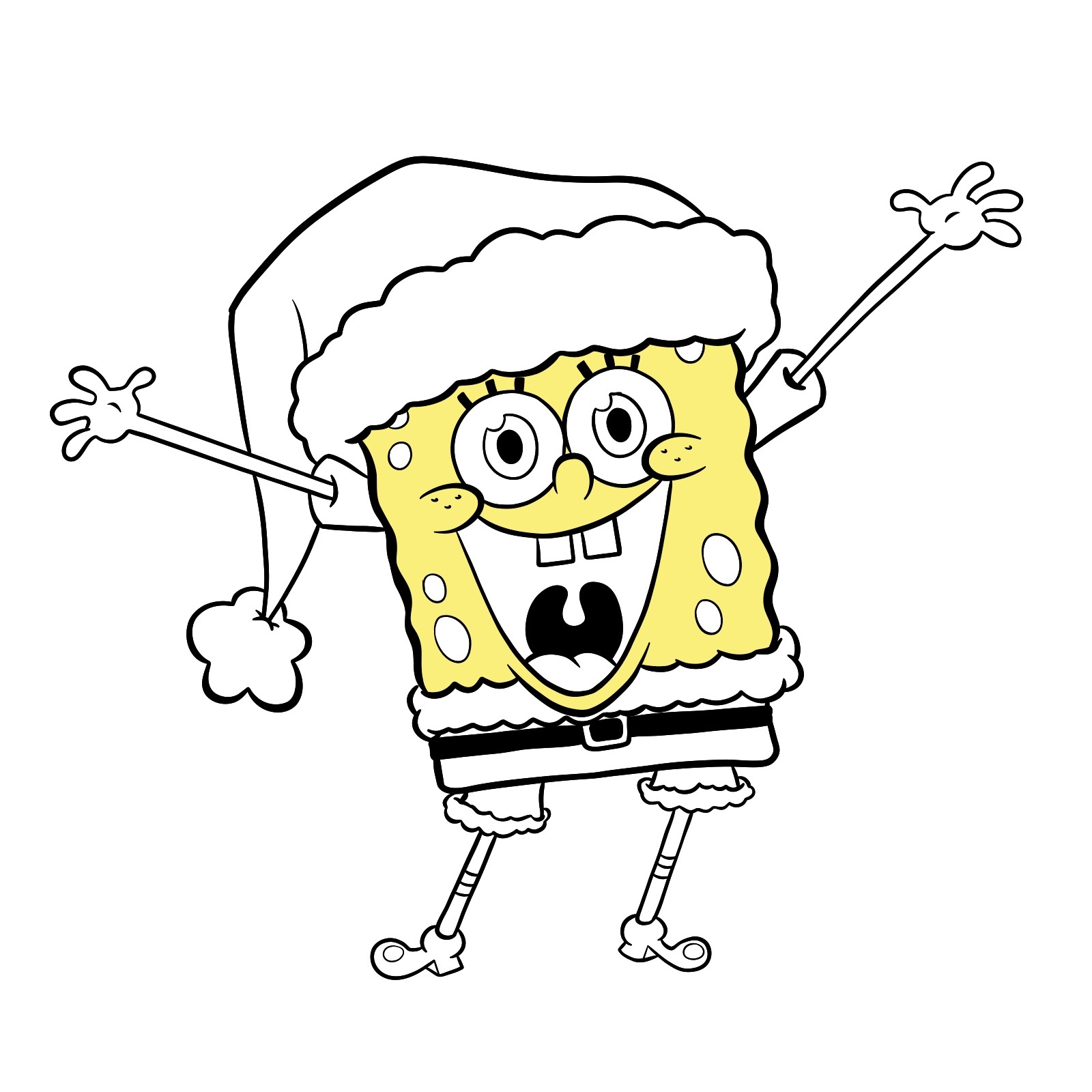 How to draw Santa SpongeBob SquarePants - step 28