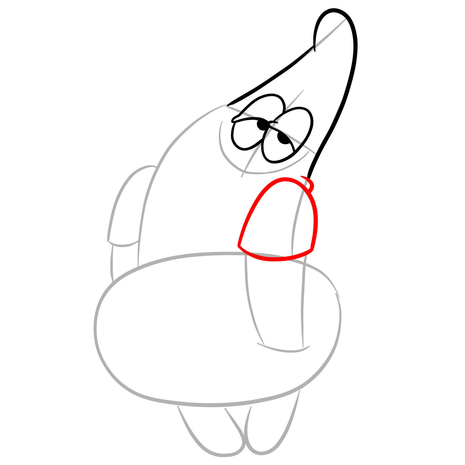 How to Draw Patrick from The Patrick Star Show - step 07