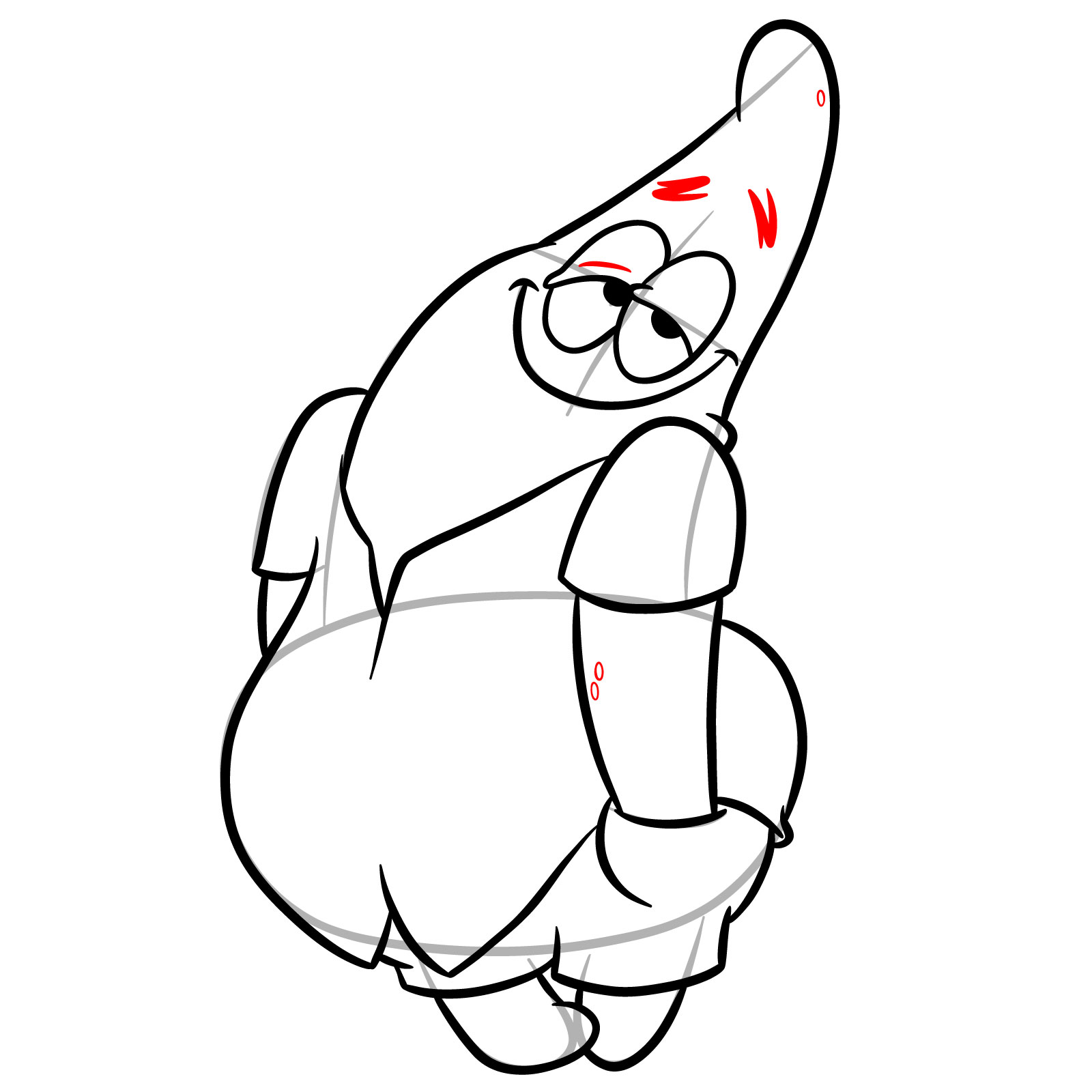 How to Draw Patrick from The Patrick Star Show - step 17