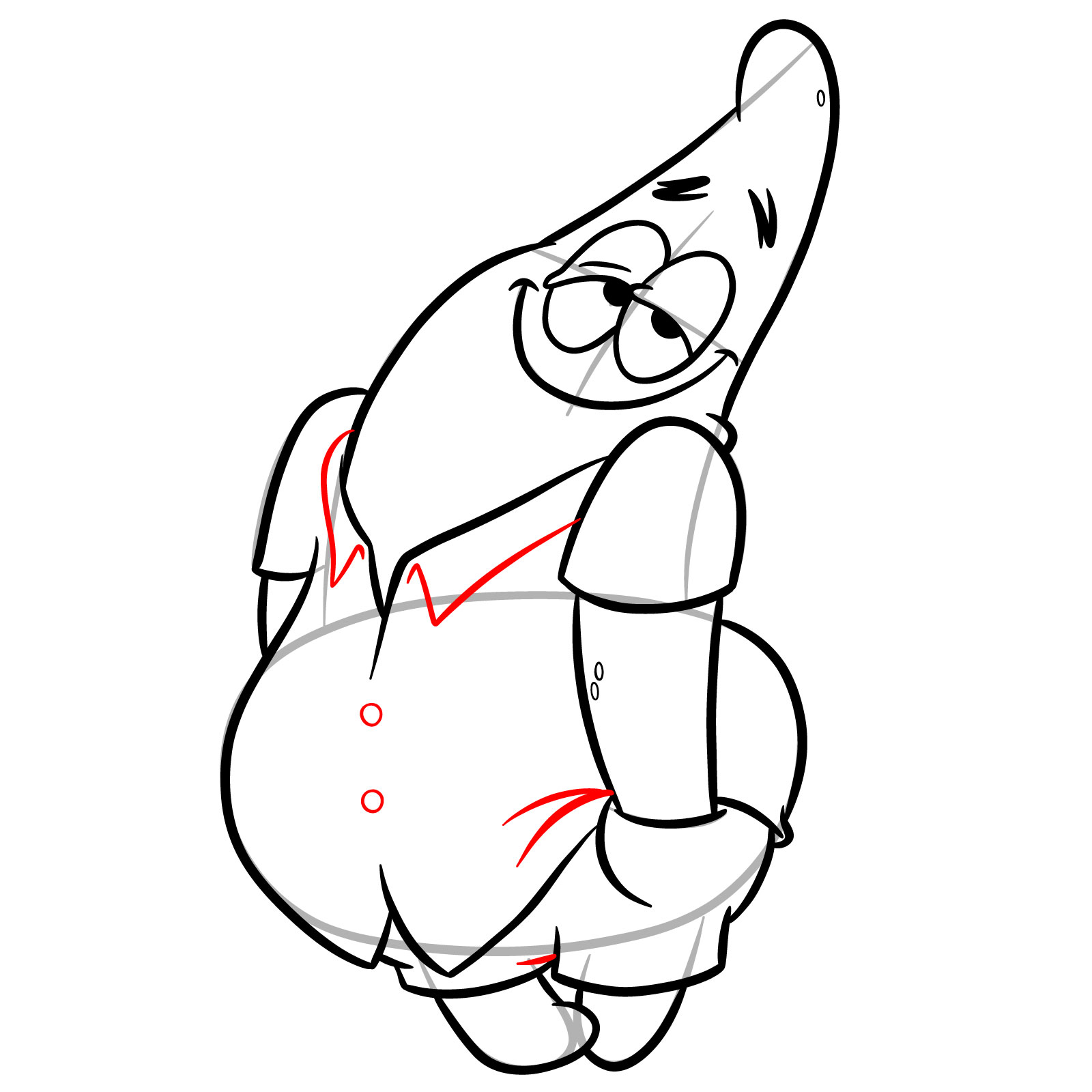 How to Draw Patrick from The Patrick Star Show - step 18