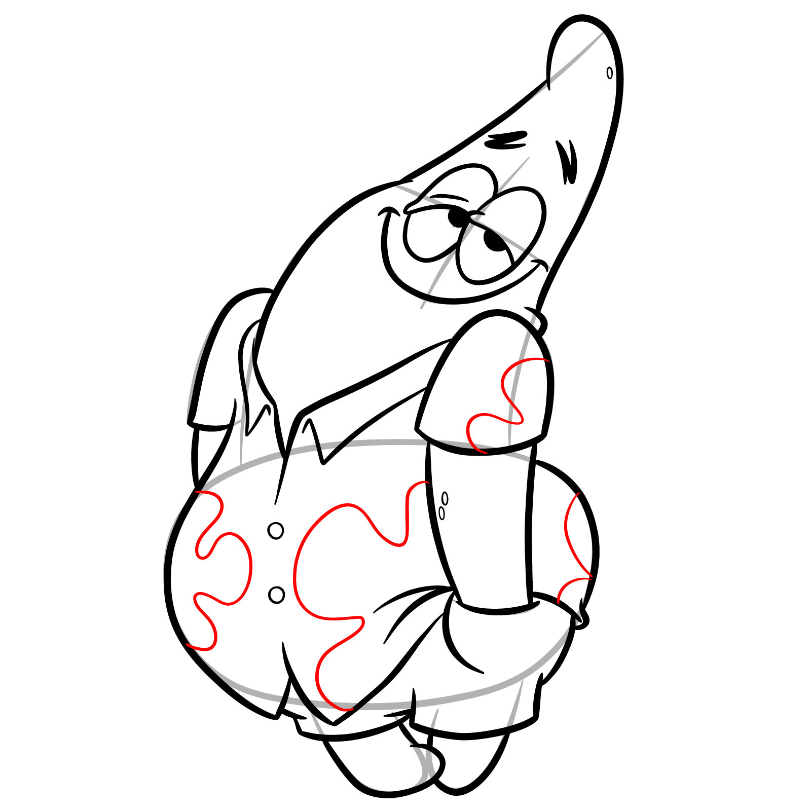 How to Draw Patrick from The Patrick Star Show - step 19