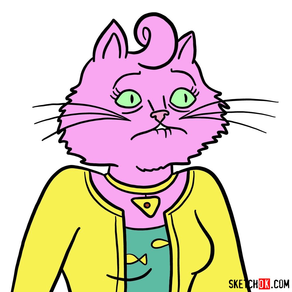 How to draw the face of Princess Carolyn | BoJack Horseman