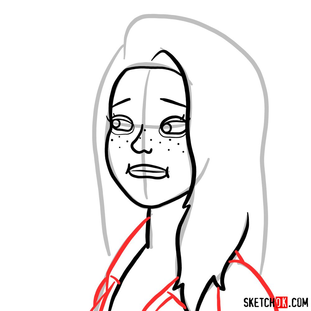 How to draw the portrait of Sarah Lynn | BoJack Horseman - step 06