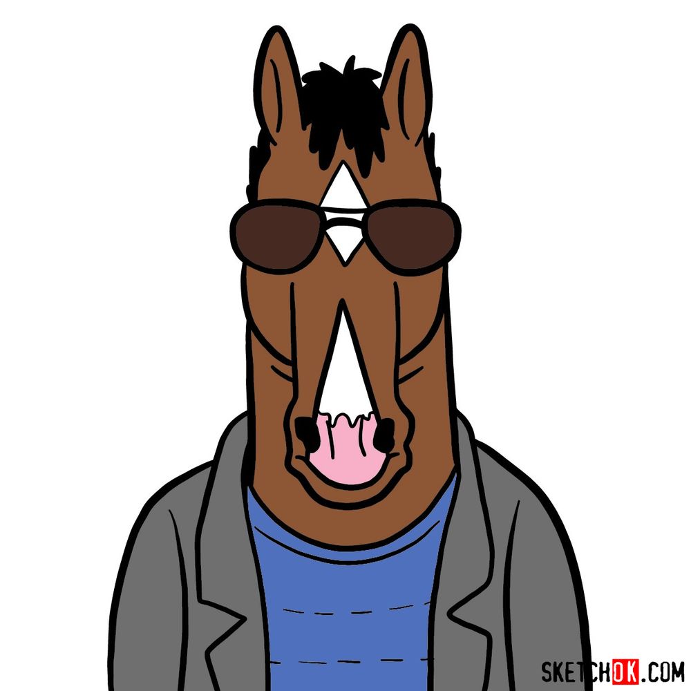 How to draw BoJack Horseman in sunglasses | BoJack Horseman