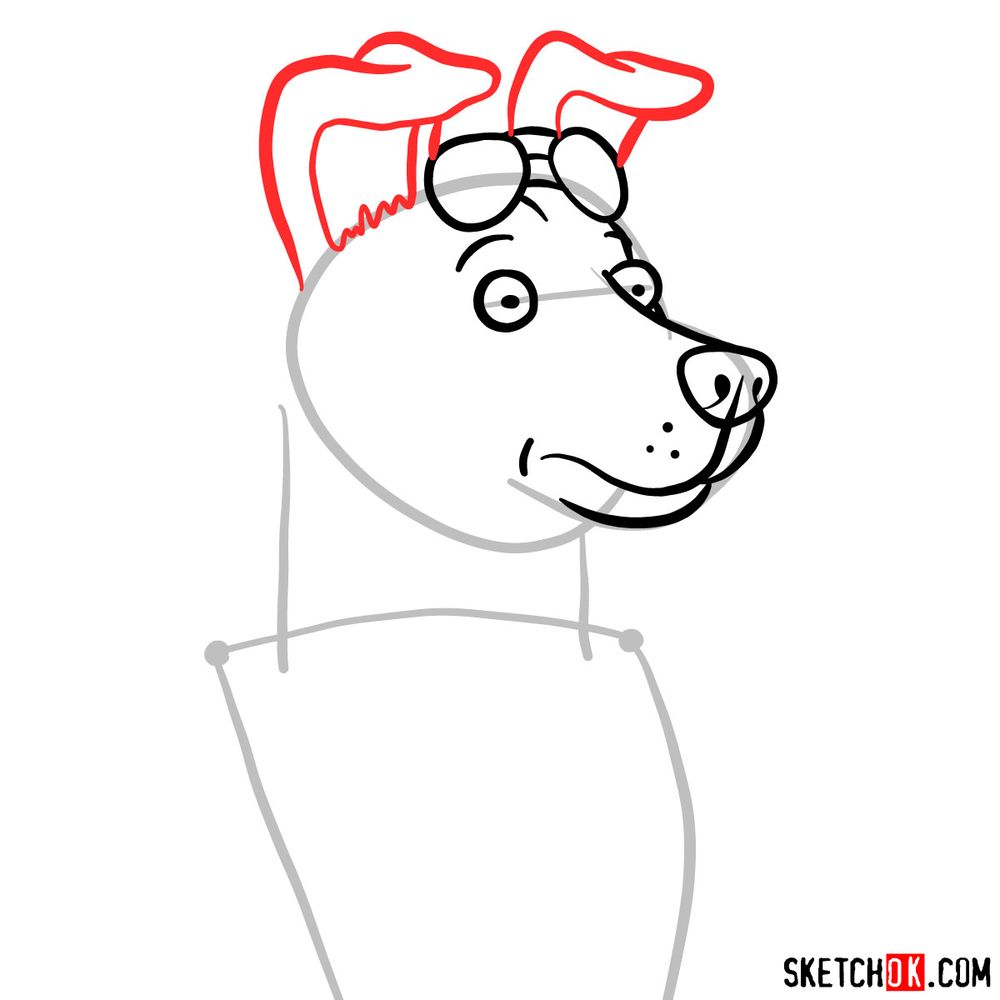How to draw Mr. Peanutbutter's face | BoJack Horseman - step 04