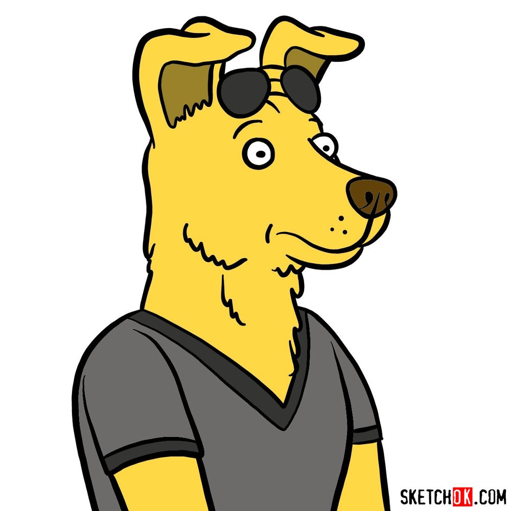 How to draw Mr. Peanutbutter’s face | BoJack Horseman