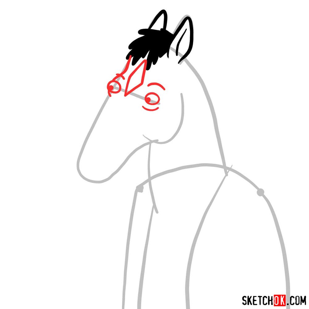 Another example how to draw BoJack Horseman - step 03