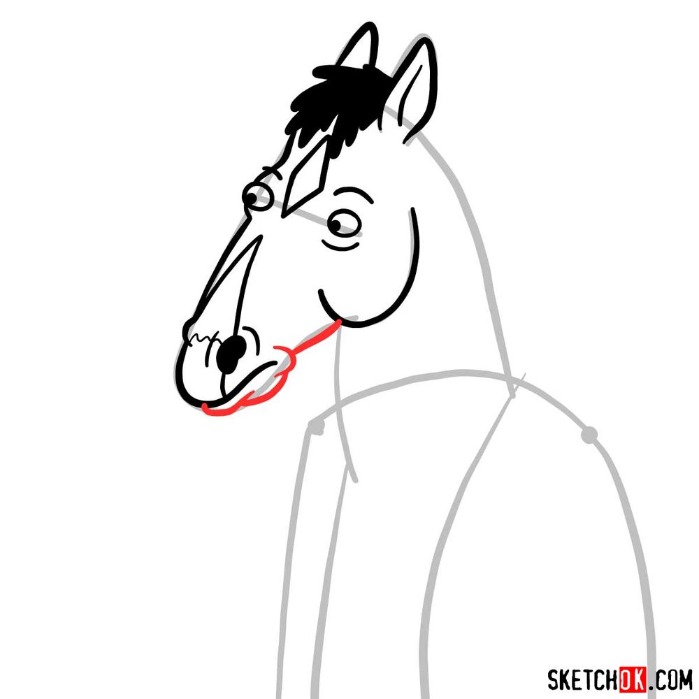 Another example how to draw BoJack Horseman - step 05