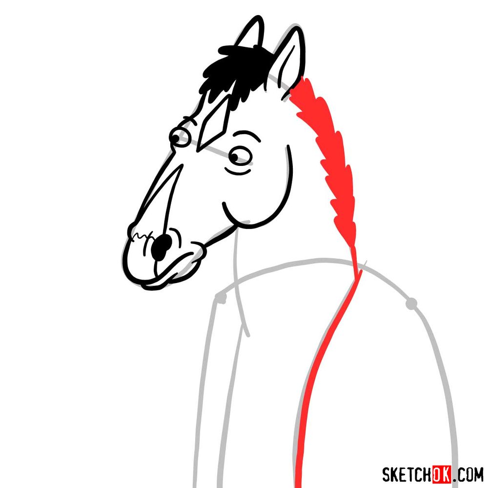 Another example how to draw BoJack Horseman - step 06