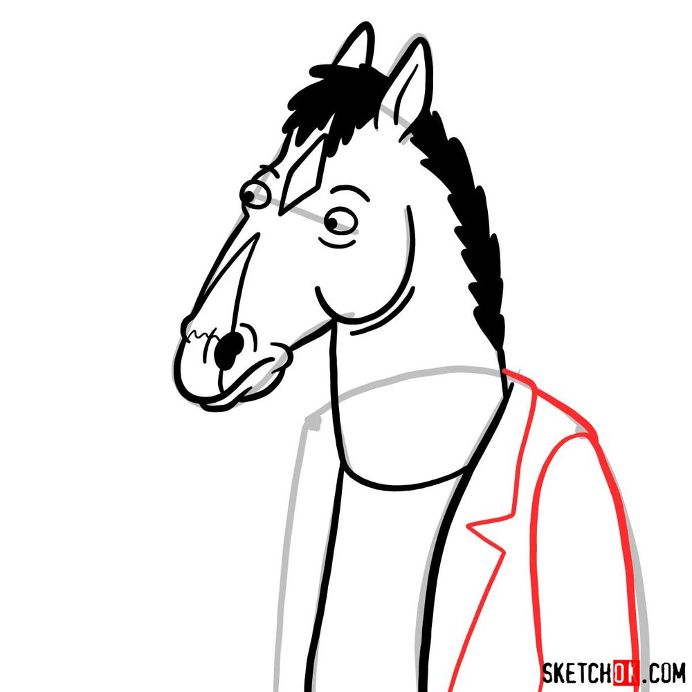 Another example how to draw BoJack Horseman - step 08