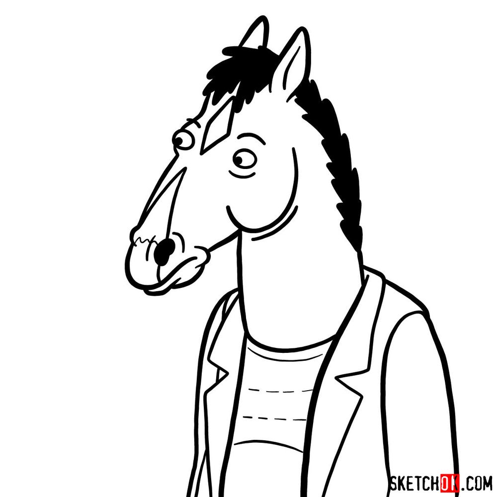Another example how to draw BoJack Horseman - step 10