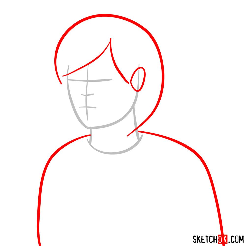 How to draw Diane Nguen's face (6th season) - step 02
