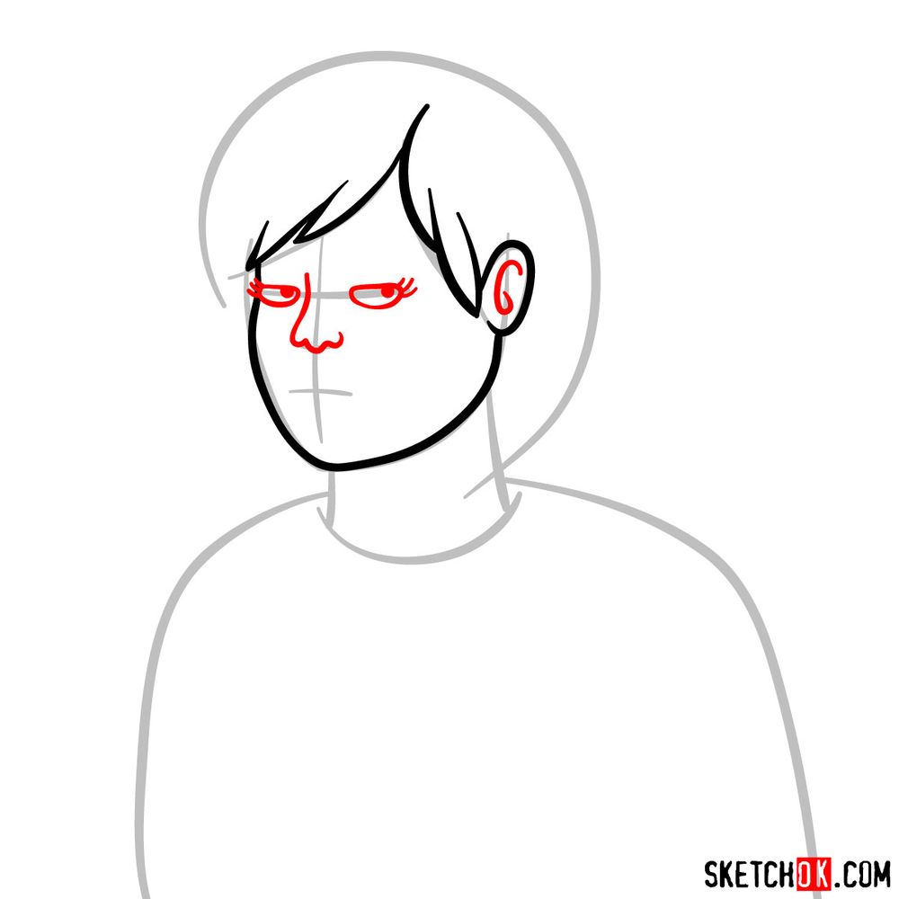 How to draw Diane Nguen's face (6th season) - step 05