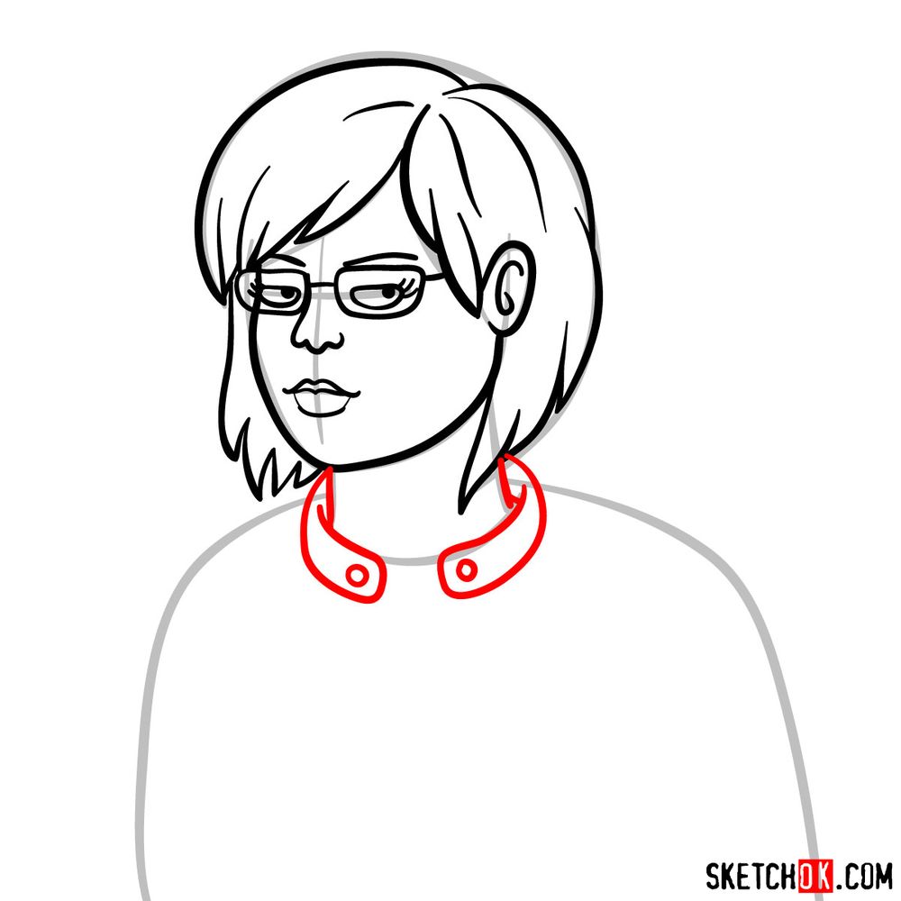 How to draw Diane Nguen's face (6th season) - step 08