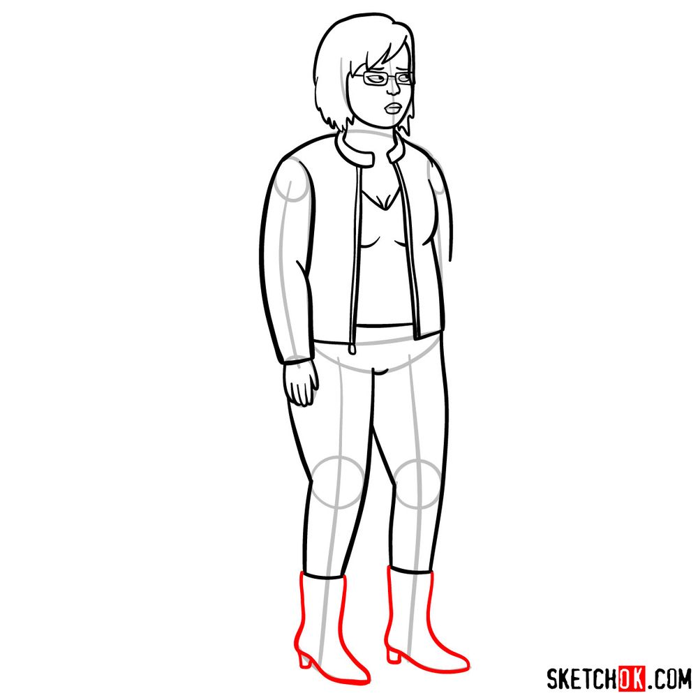 How to draw Diane Nguen new look from the last season - step 12