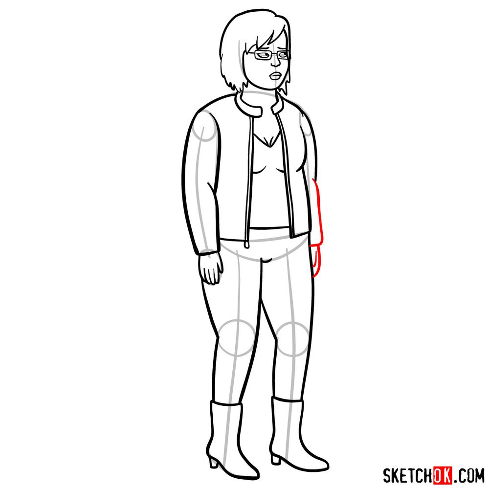 How to draw Diane Nguen new look from the last season - step 13