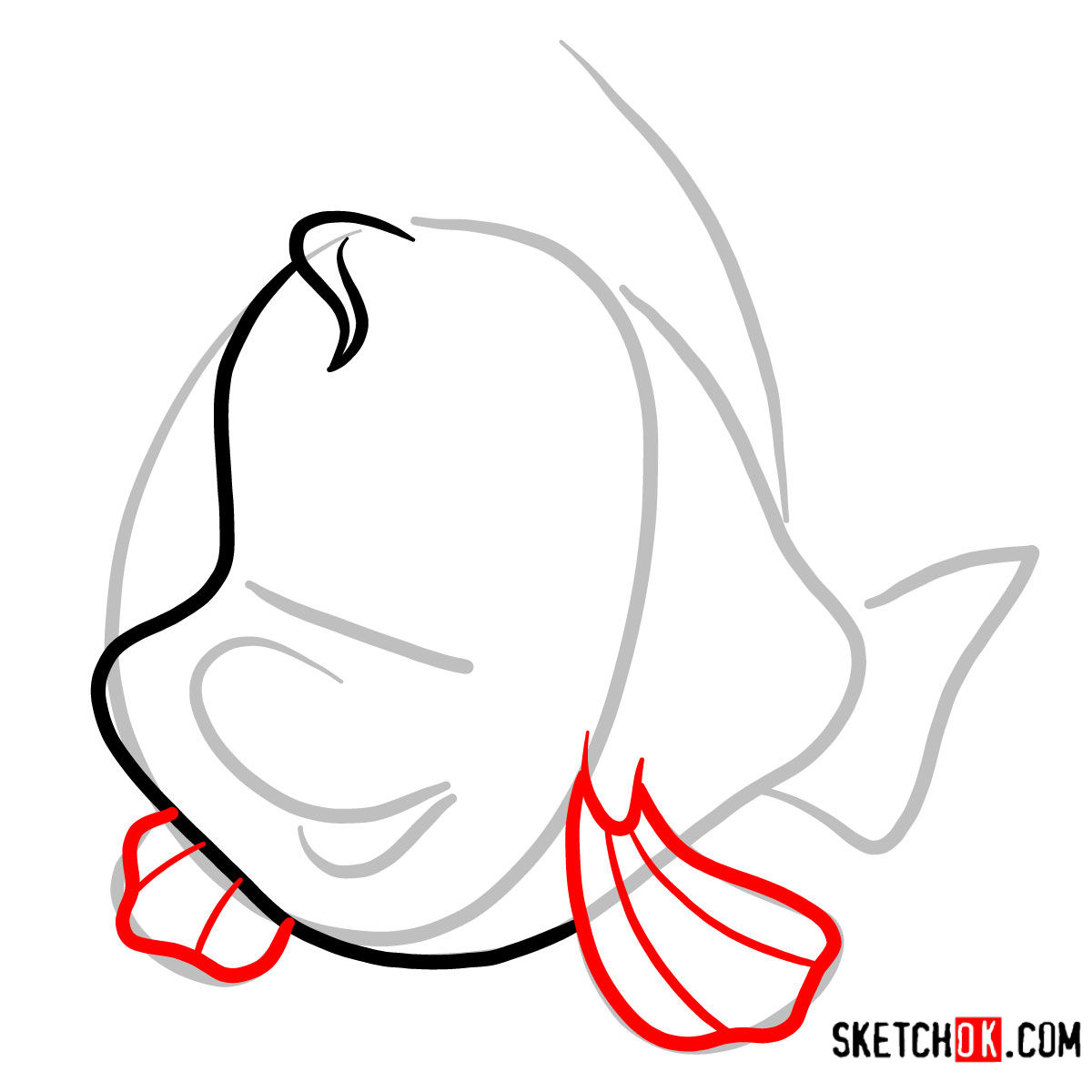 How to draw flounder from the little mermaid step by step - YouTube