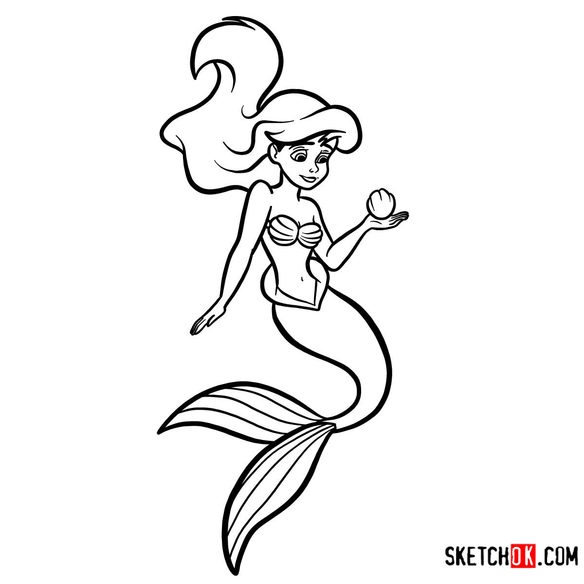 How to draw Melody | The Little Mermaid
