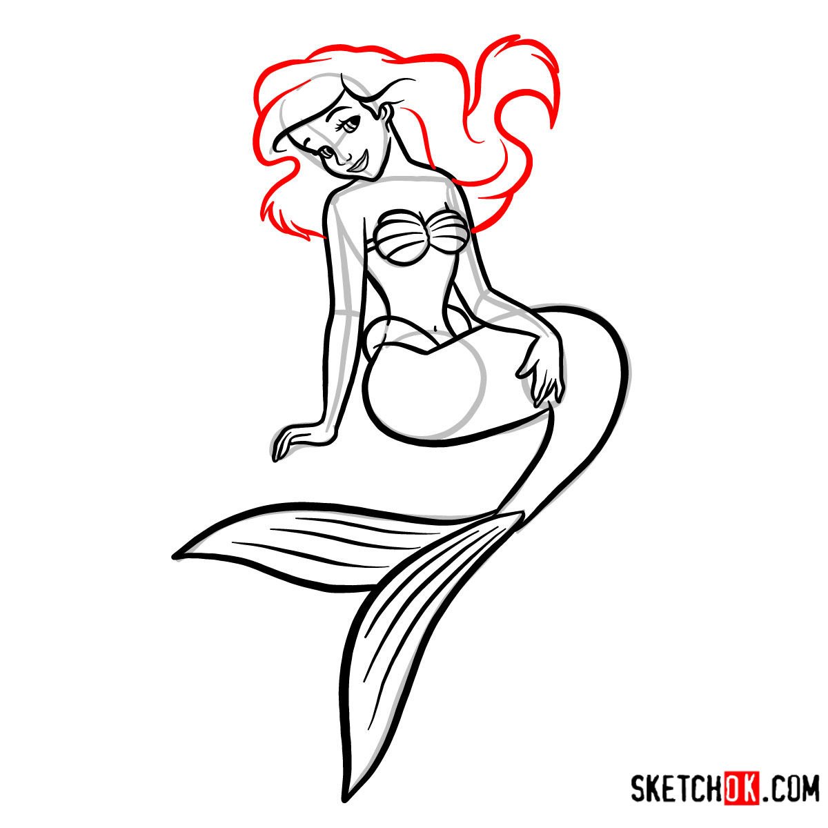 Easy Cute Mermaid Drawing, HD Png Download , Transparent Png Image - PNGitem