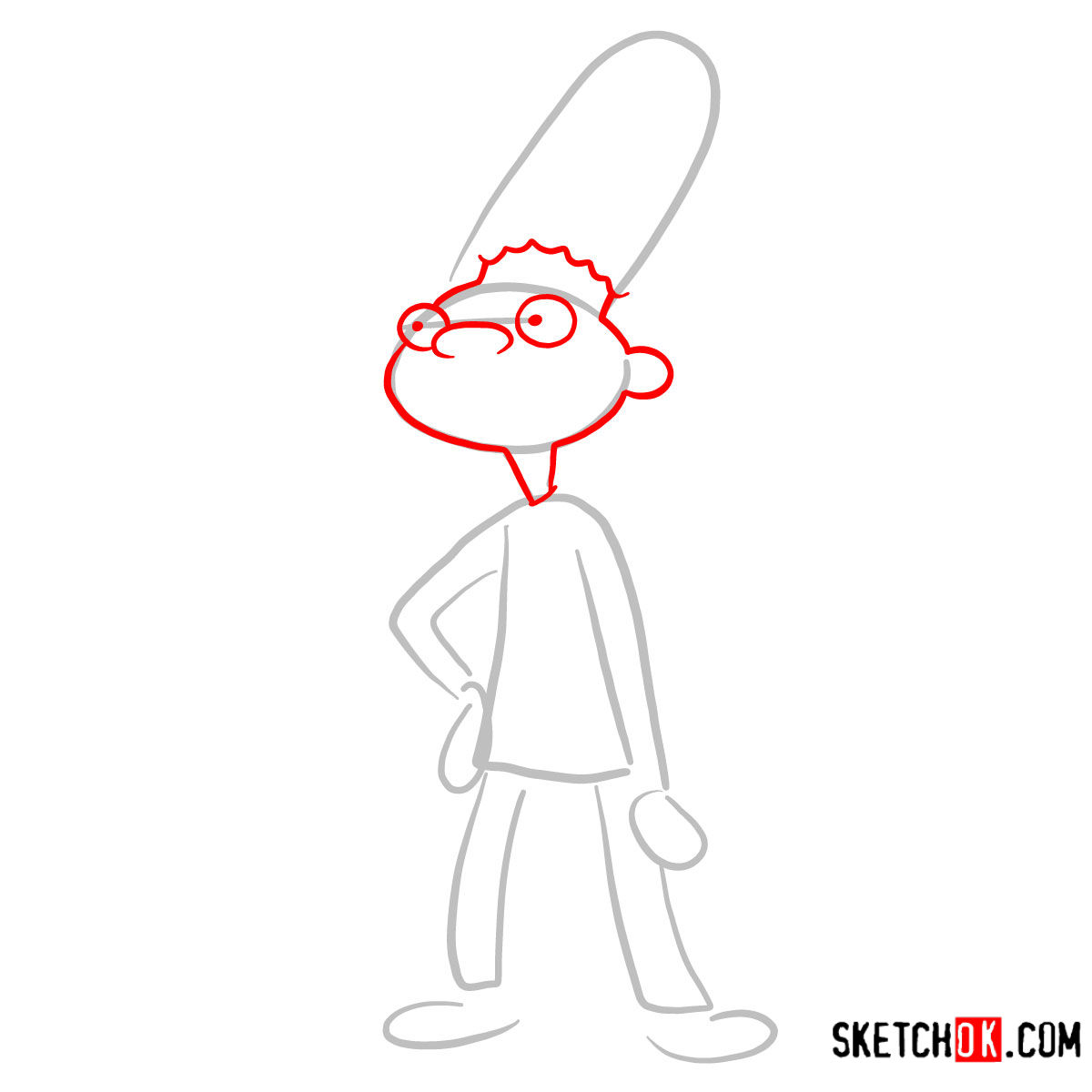 How to draw Gerald | Hey Arnold! - step 02