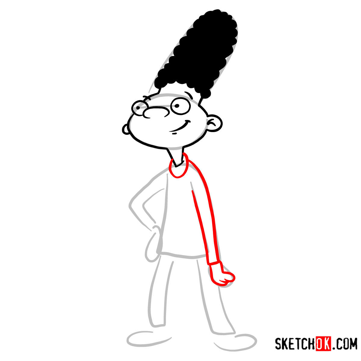 How to draw Gerald | Hey Arnold! - step 04