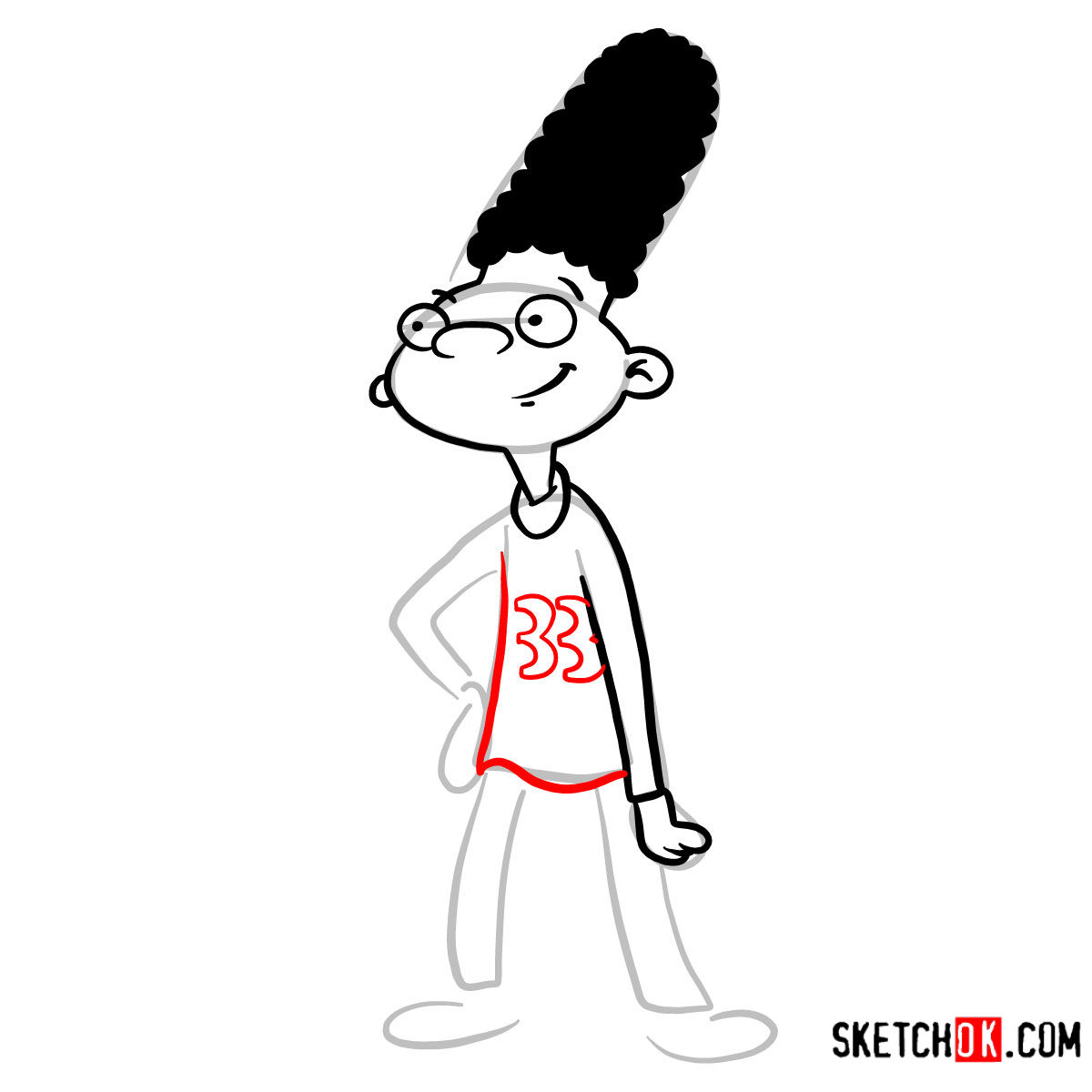 How to draw Gerald | Hey Arnold! - step 05