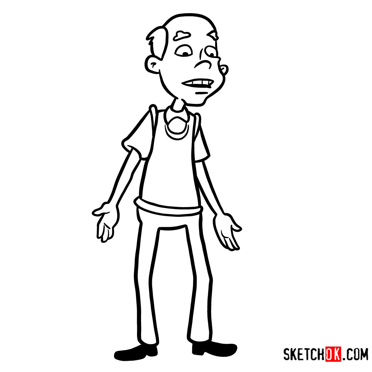 How to draw Robert Simmons | Hey Arnold