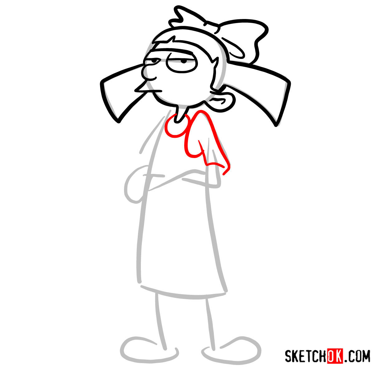 How to draw Helga | Hey Arnold! - step 05