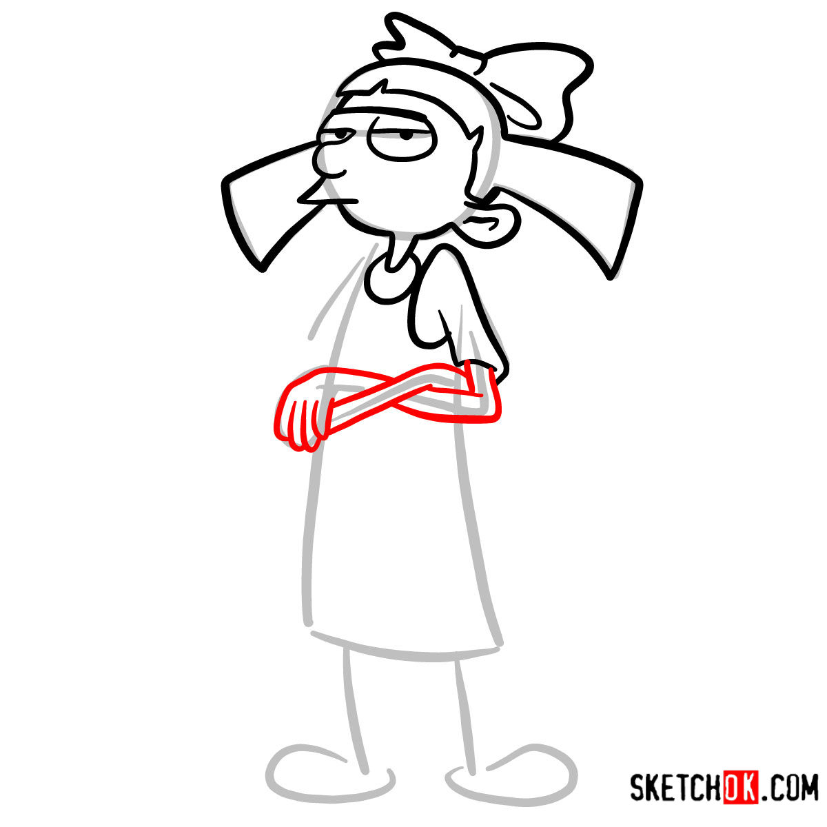 How to draw Helga | Hey Arnold! - step 06