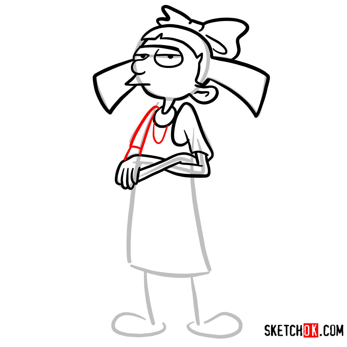 How to draw Helga | Hey Arnold! - step 07