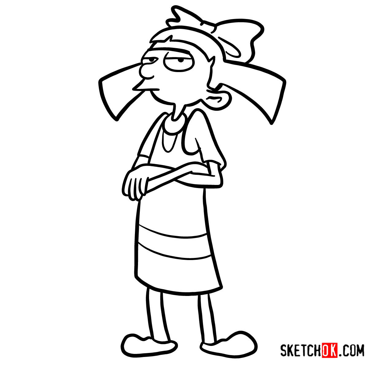 How to draw Helga Hey Arnold! 