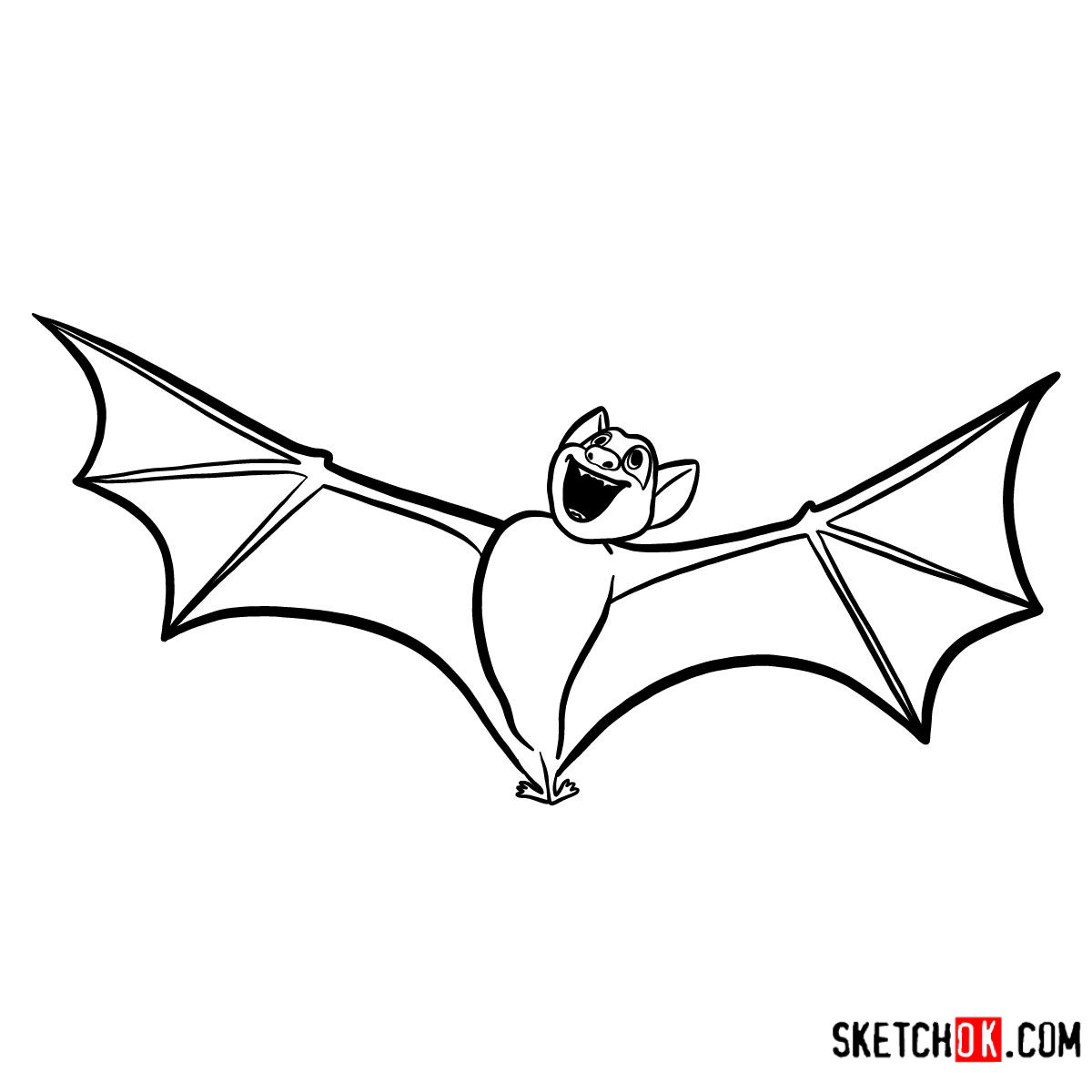 How to Draw a Bat - Easy Step by Step - YouTube